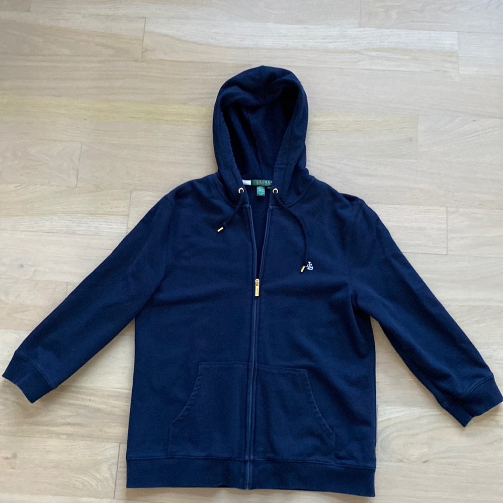 Ralph Lauren 3/4 Sleeve Zip Hoodie - Navy